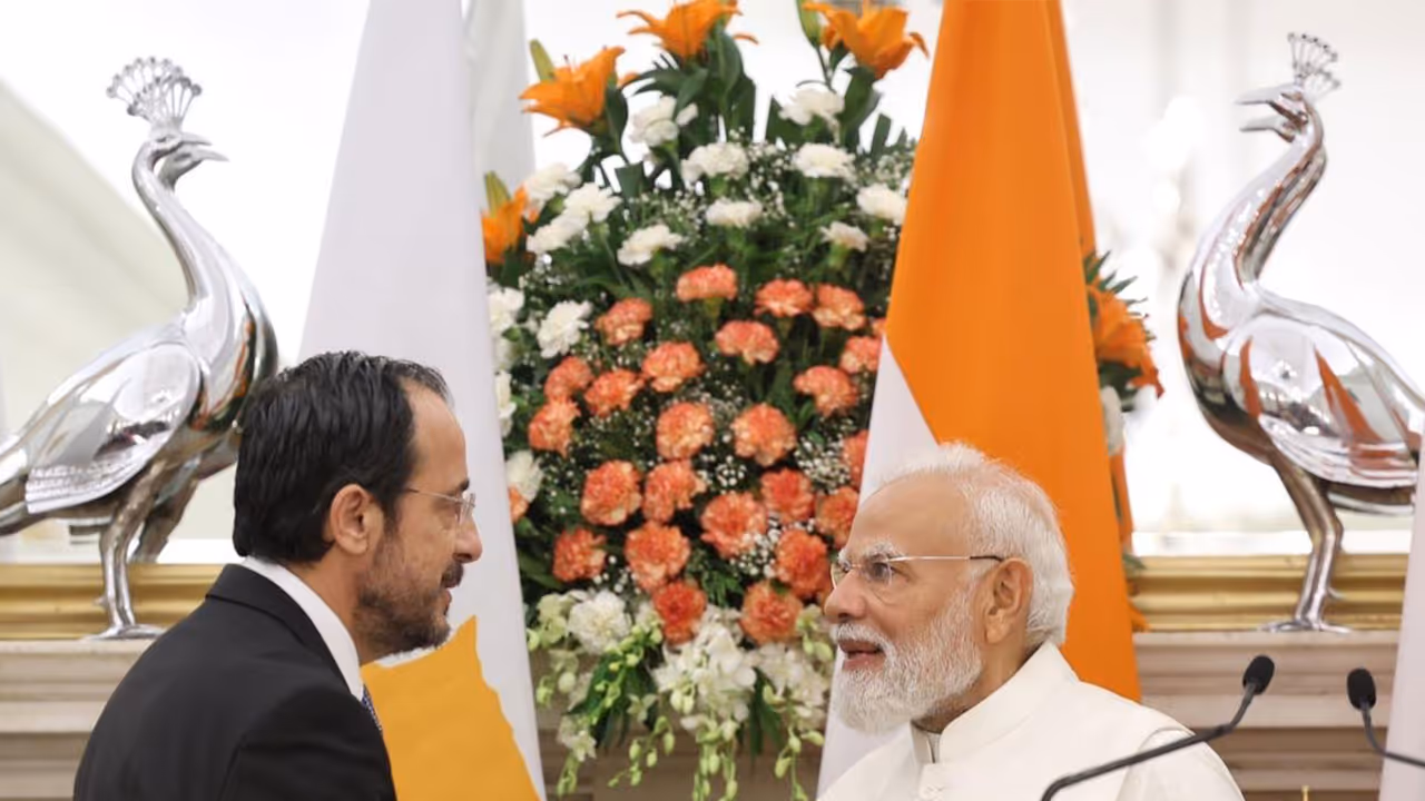 Cypriot President Nikos Christodoulides and Prime Minister Narendra Modi (Photo X@NarendraModi) Cypriot President Nikos Christodoulides and Prime Minister Narendra Modi (Photo X@NarendraModi)
