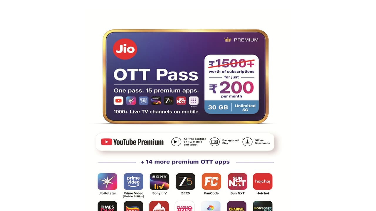 Jio OTT Pass (Image source/ Reliance Jio) Jio OTT Pass (Image source/ Reliance Jio)