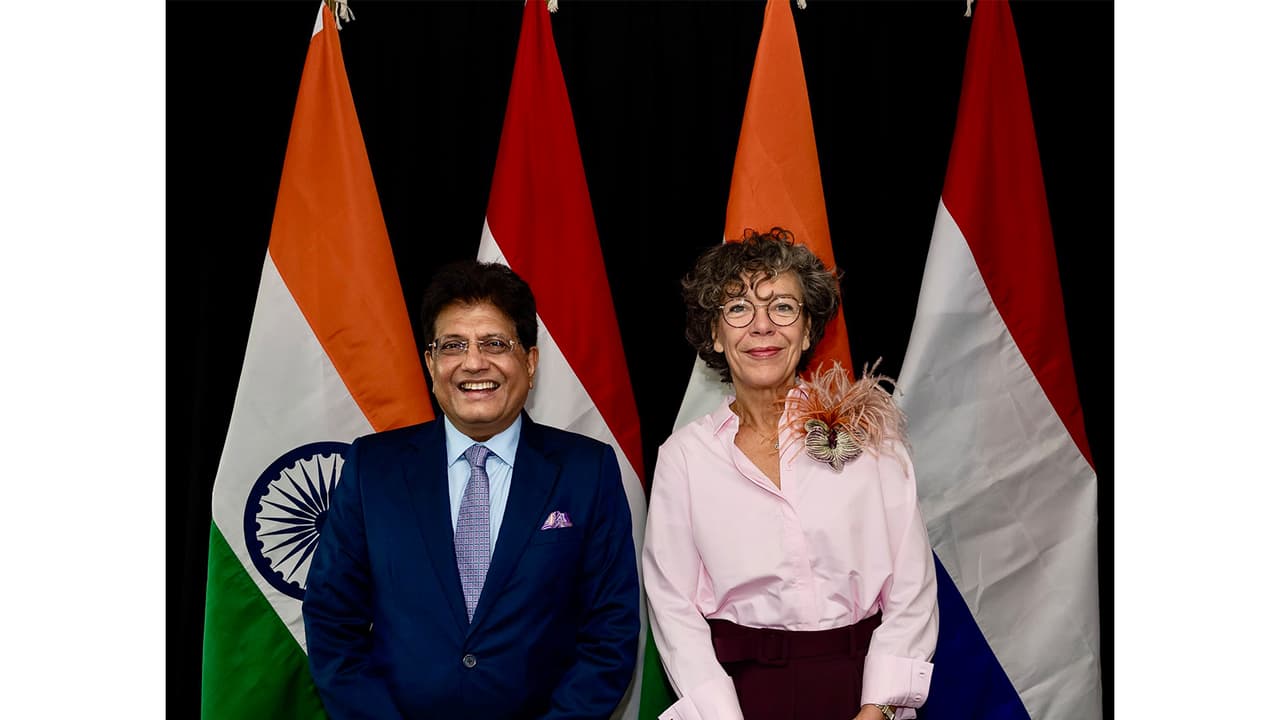 Union Commerce and Industry Minister Piyush Goyal with Netherlands' Minister of Economic Affairs and Climate Policy, Heleen Herbert (Photo/X@PiyushGoyal) Union Commerce and Industry Minister Piyush Goyal with Netherlands' Minister of Economic Affairs and Climate Policy, Heleen Herbert (Photo/X@PiyushGoyal)