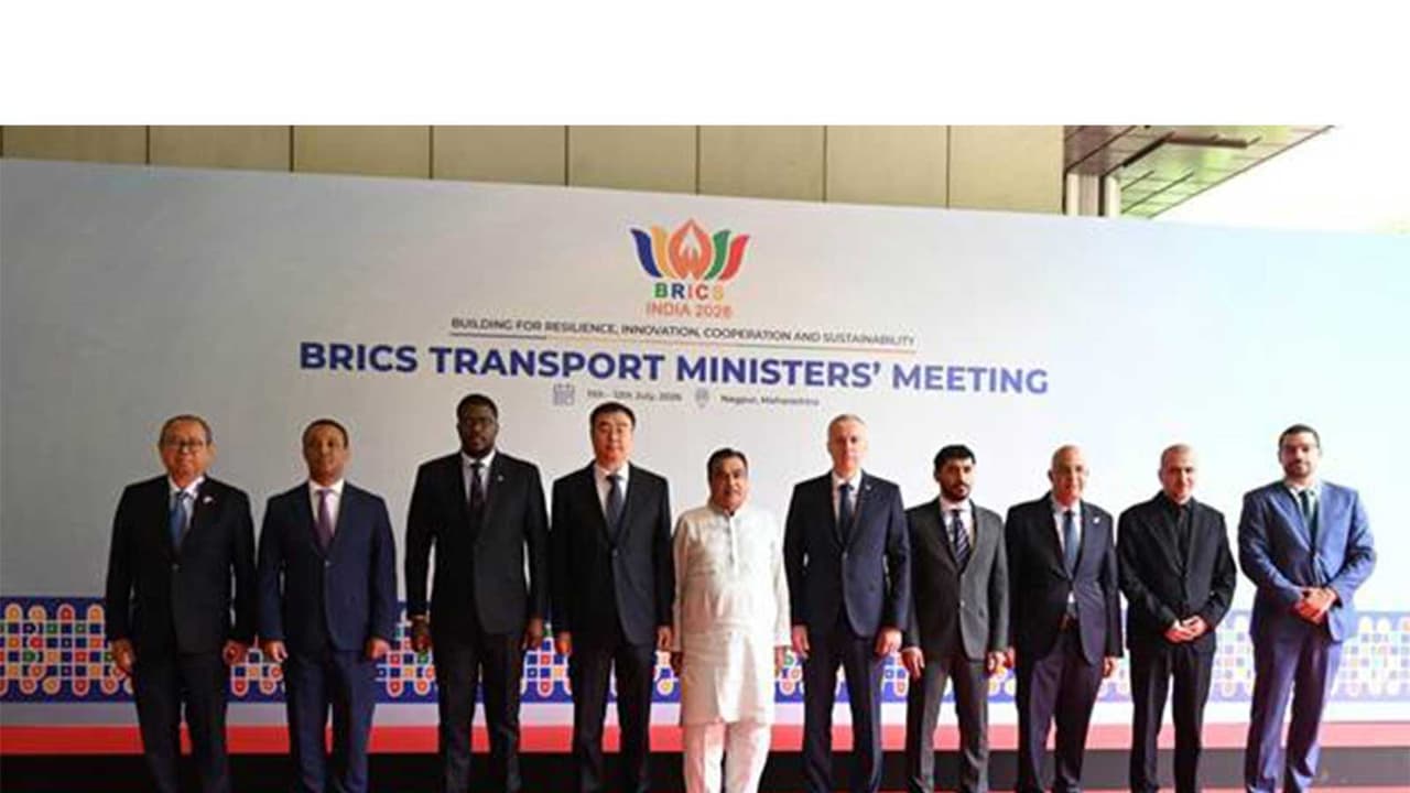 Union Minister for Road Transport and Highways, Nitin Gadkari with other BRICS delgates (Photo/PIB) Union Minister for Road Transport and Highways, Nitin Gadkari with other BRICS delgates (Photo/PIB)