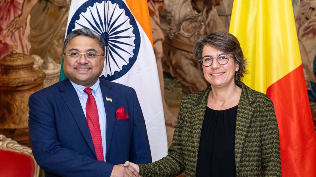 Secretary (West), Sibi George with Theodora Gentzis, President of the Board of Belgian MFA (Photo/ X@MEAIndia)