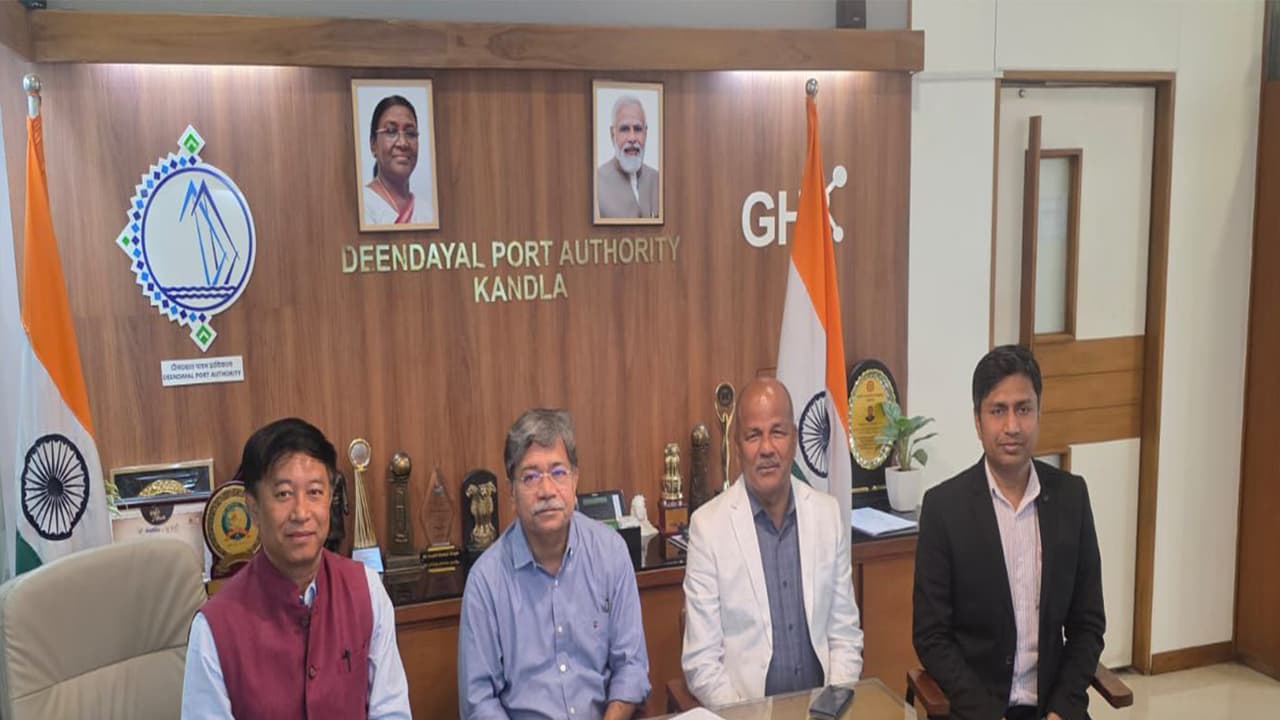 Deendayal Port Authority, Kandla & Assam Petrochemicals Ltd. officials visit project site (Photo/ANI) Deendayal Port Authority, Kandla & Assam Petrochemicals Ltd. officials visit project site (Photo/ANI)
