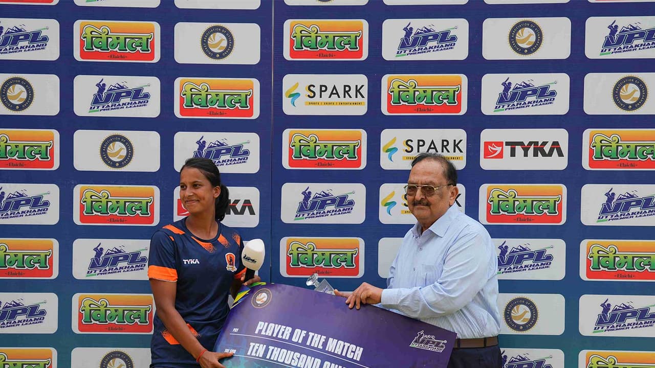 UPL Chairperson Sunil Joshi presenting POTM award to a player in Women's Uttarakhand Premier League. (Photo: UPL) UPL Chairperson Sunil Joshi presenting POTM award to a player in Women's Uttarakhand Premier League. (Photo: UPL)