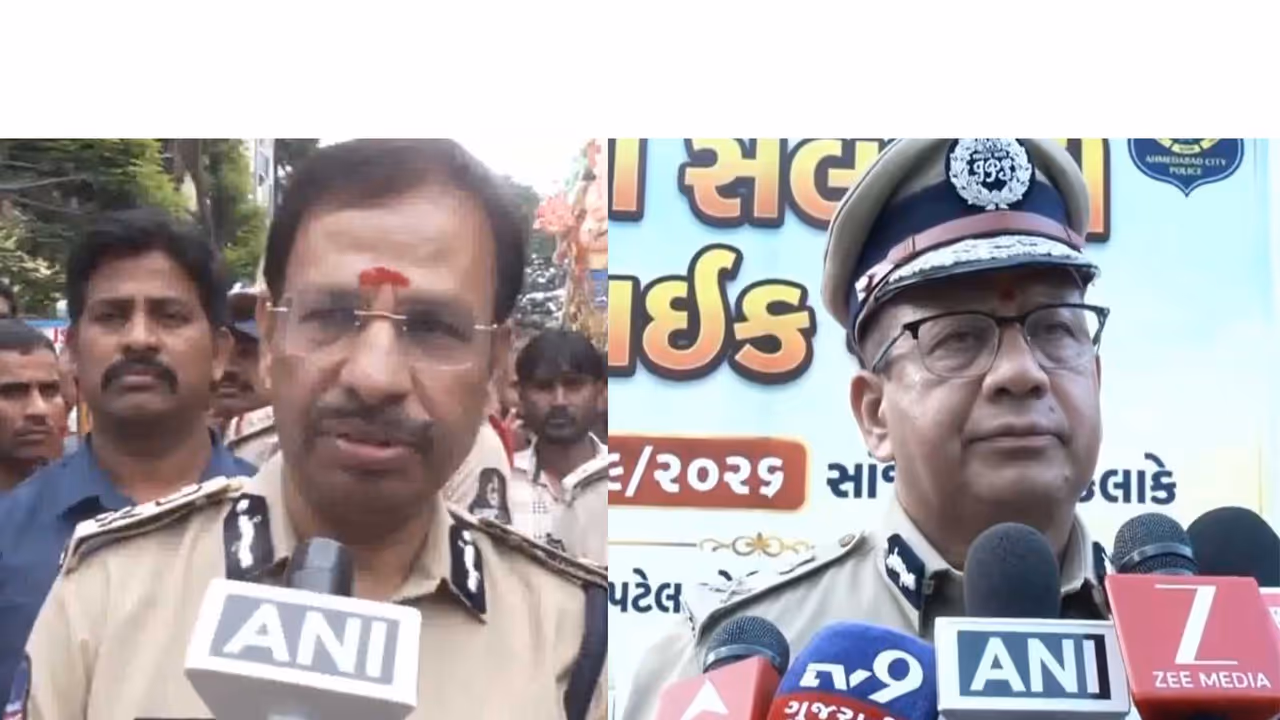 Commissioner of Hyderabad City Police, VC Sajjanar and Commissioner of Police for Ahmedabad City, Anupam Singh (Photo/ANI) Commissioner of Hyderabad City Police, VC Sajjanar and Commissioner of Police for Ahmedabad City, Anupam Singh (Photo/ANI)