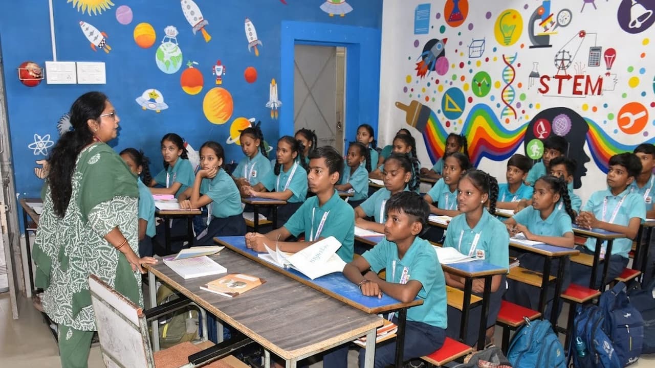 A government primary school classroom in Gujarat equipped with modern learning facilities under the PM SHRI scheme (Photo/Gujarat CMO) A government primary school classroom in Gujarat equipped with modern learning facilities under the PM SHRI scheme (Photo/Gujarat CMO)