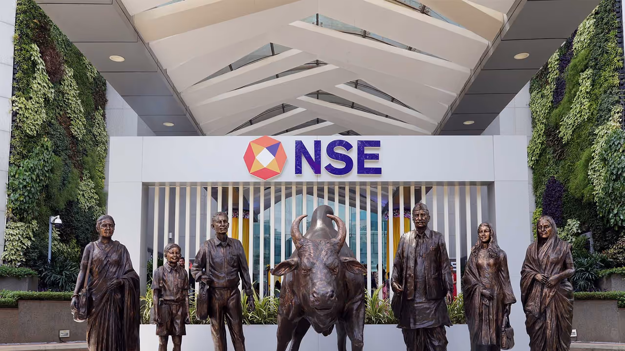 A view of the newly renovated NSE atrium bull (File Photo/ANI) A view of the newly renovated NSE atrium bull (File Photo/ANI)