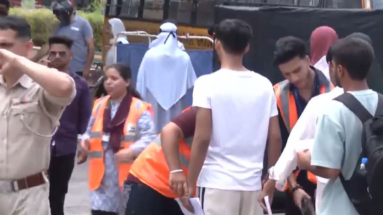 NEET UG re exam centre held under tight security (Photo/ANI) NEET UG re exam centre held under tight security (Photo/ANI)