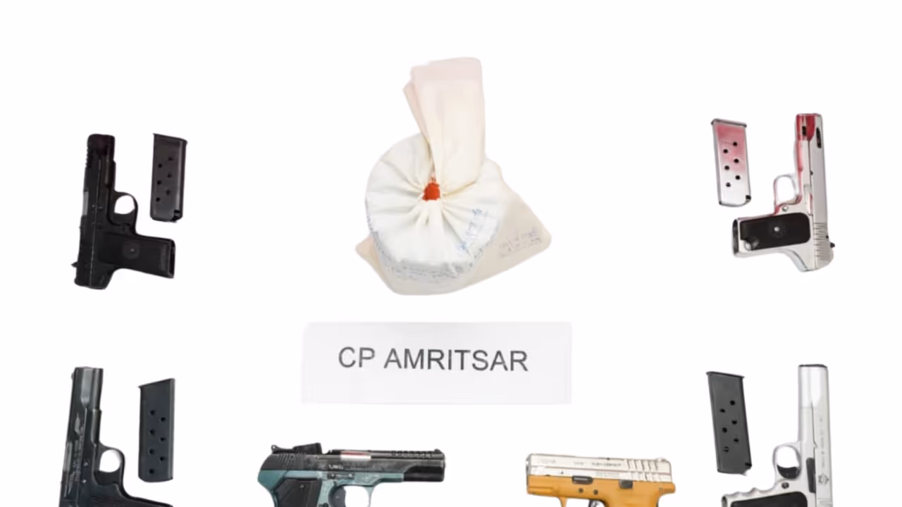 Seized weapons (Photo/X@DGPPunjabPolice)