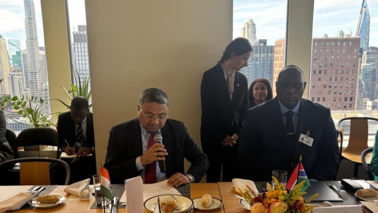 Secretary (West), Ministry of External Affairs, Sibi George attending an event on the Franco Mexican Initiative in New York. (Photo: X/@MEAIndia) Secretary (West), Ministry of External Affairs, Sibi George attending an event on the Franco Mexican Initiative in New York. (Photo: X/@MEAIndia)