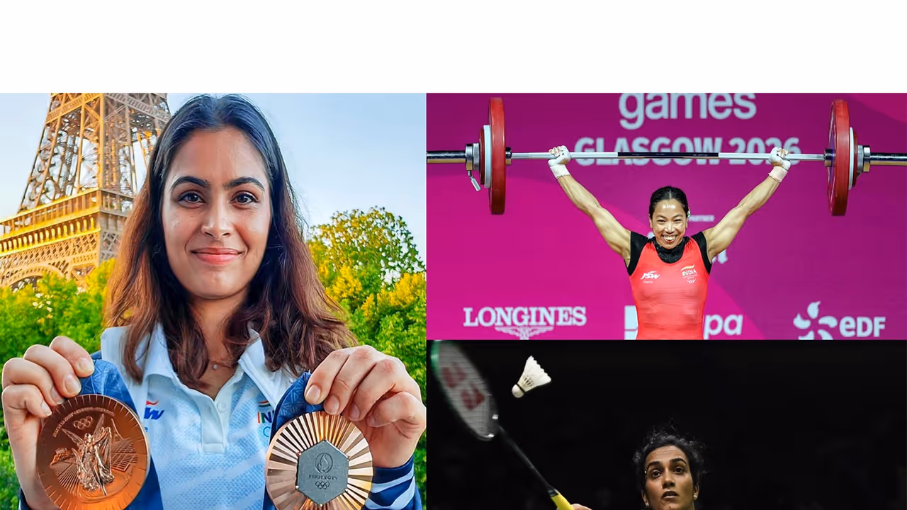 Manu Bhaker, Mirabai Chanu and PV Sindhu (Photo: ANI) Manu Bhaker, Mirabai Chanu and PV Sindhu (Photo: ANI)