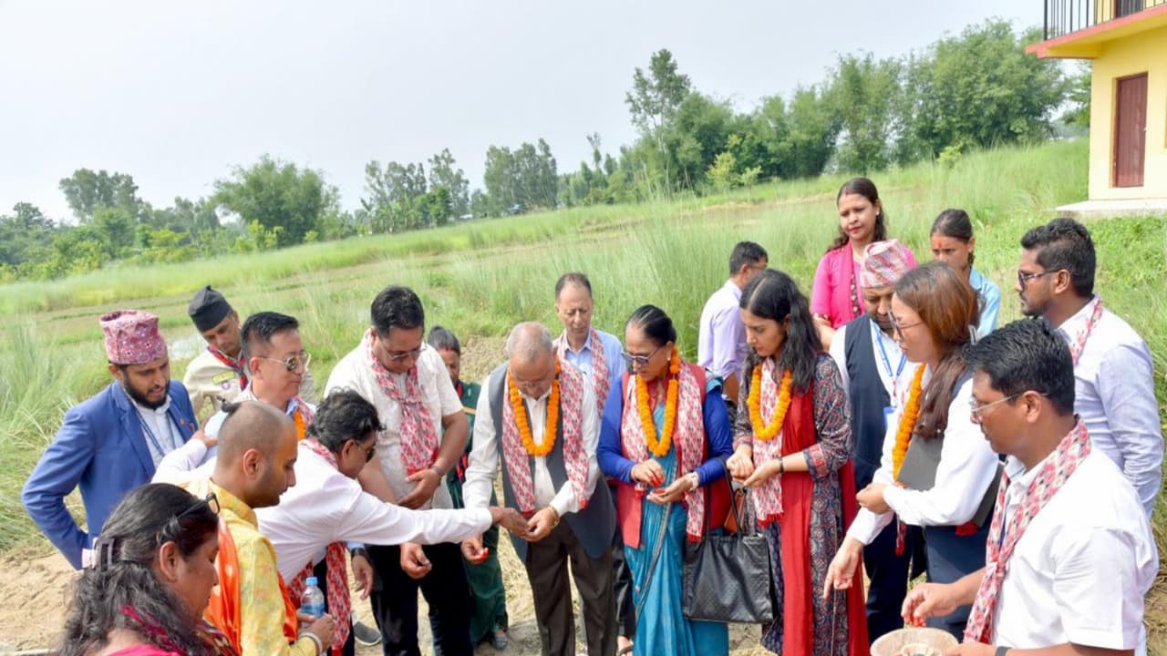 Foundation stone laid for school building in eastern Nepal under India's HICDP assistance (Photo/Embassy of India in Kathmandu) Foundation stone laid for school building in eastern Nepal under India's HICDP assistance (Photo/Embassy of India in Kathmandu)