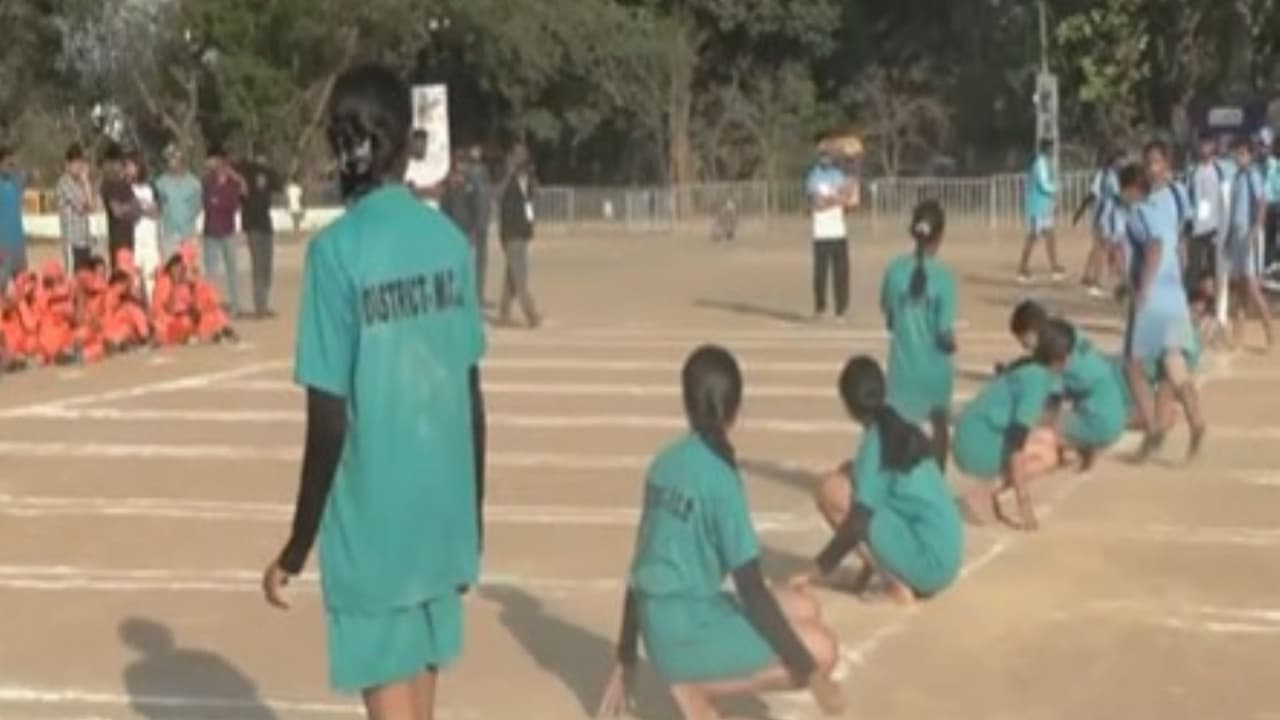 Kho Kho players in action during the Sarguja Olympics 2026 (Photo: ANI) Kho Kho players in action during the Sarguja Olympics 2026 (Photo: ANI)
