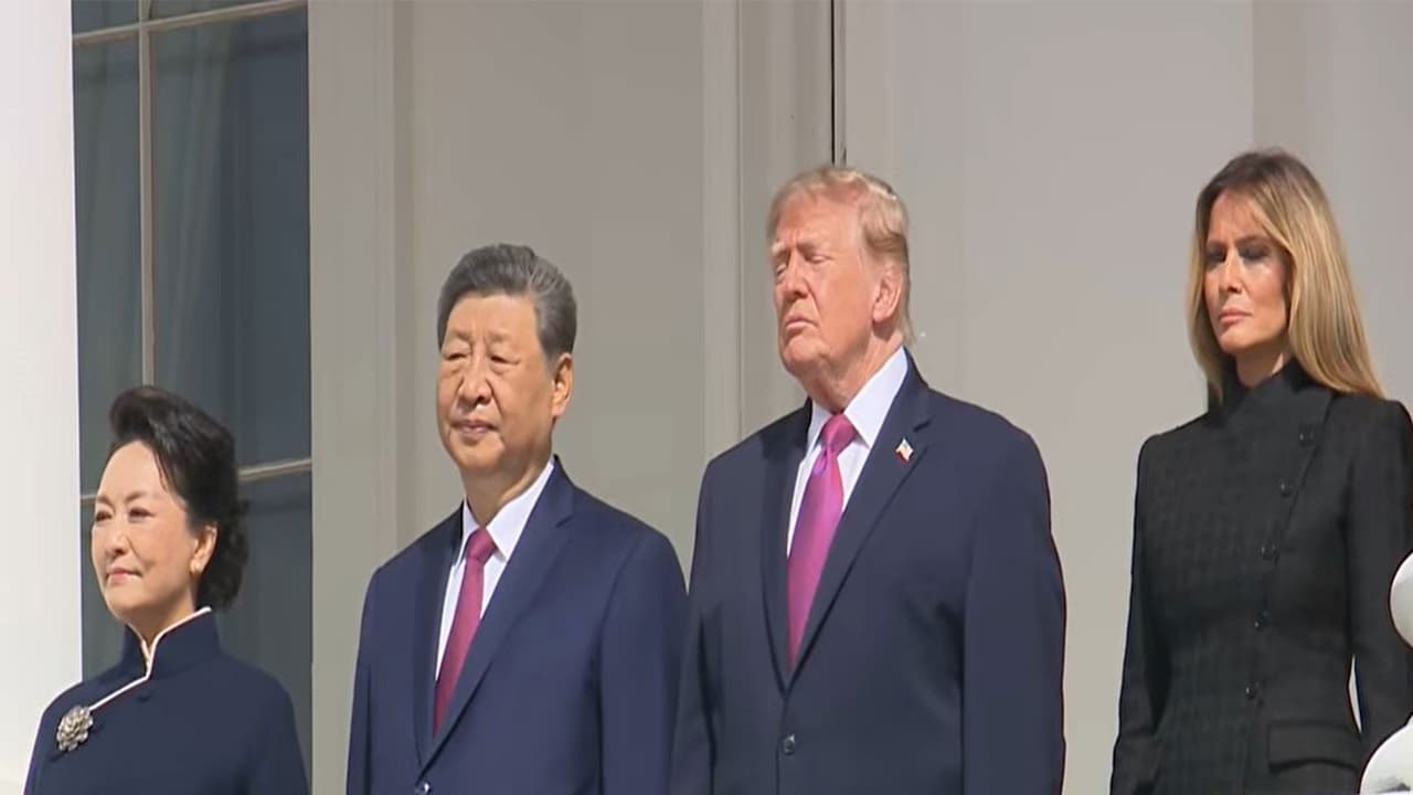 US President Donald Trump and Chinese President Xi Jinping observe US Marine Corps Silent Drill Platoon review at White House (Photo/Youtube/White House) US President Donald Trump and Chinese President Xi Jinping observe US Marine Corps Silent Drill Platoon review at White House (Photo/Youtube/White House)