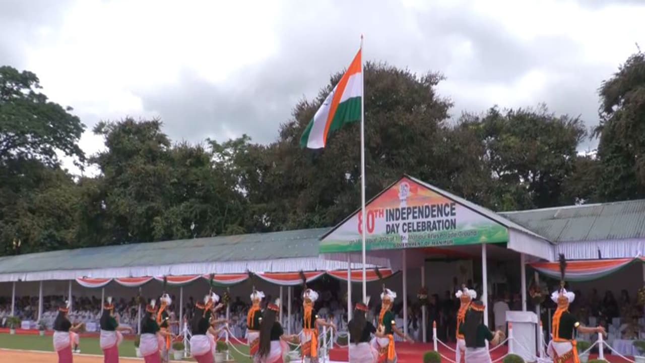 I Day celebrations at 1st Manipur Rifles Parade Ground in Imphal (Photo: ANI) I Day celebrations at 1st Manipur Rifles Parade Ground in Imphal (Photo: ANI)