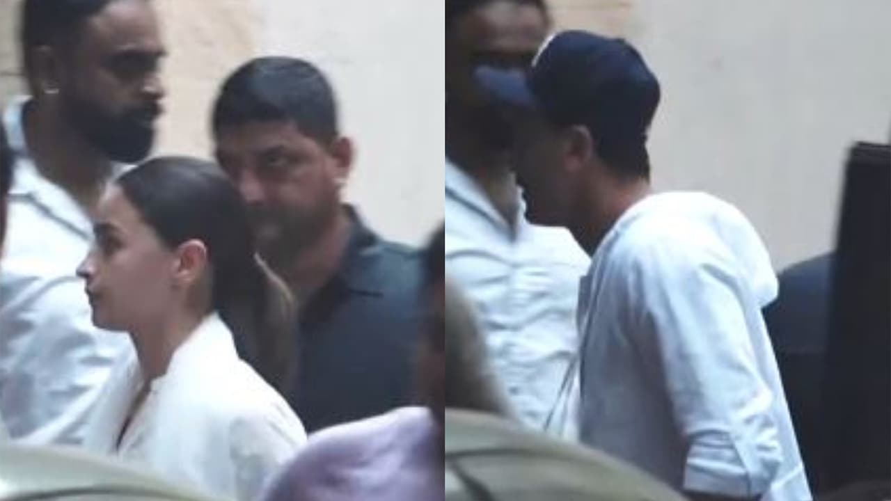 Ranbir Kapoor, Alia Bhatt visit Dharmendra's residence (Photo/ANI) Ranbir Kapoor, Alia Bhatt visit Dharmendra's residence (Photo/ANI)