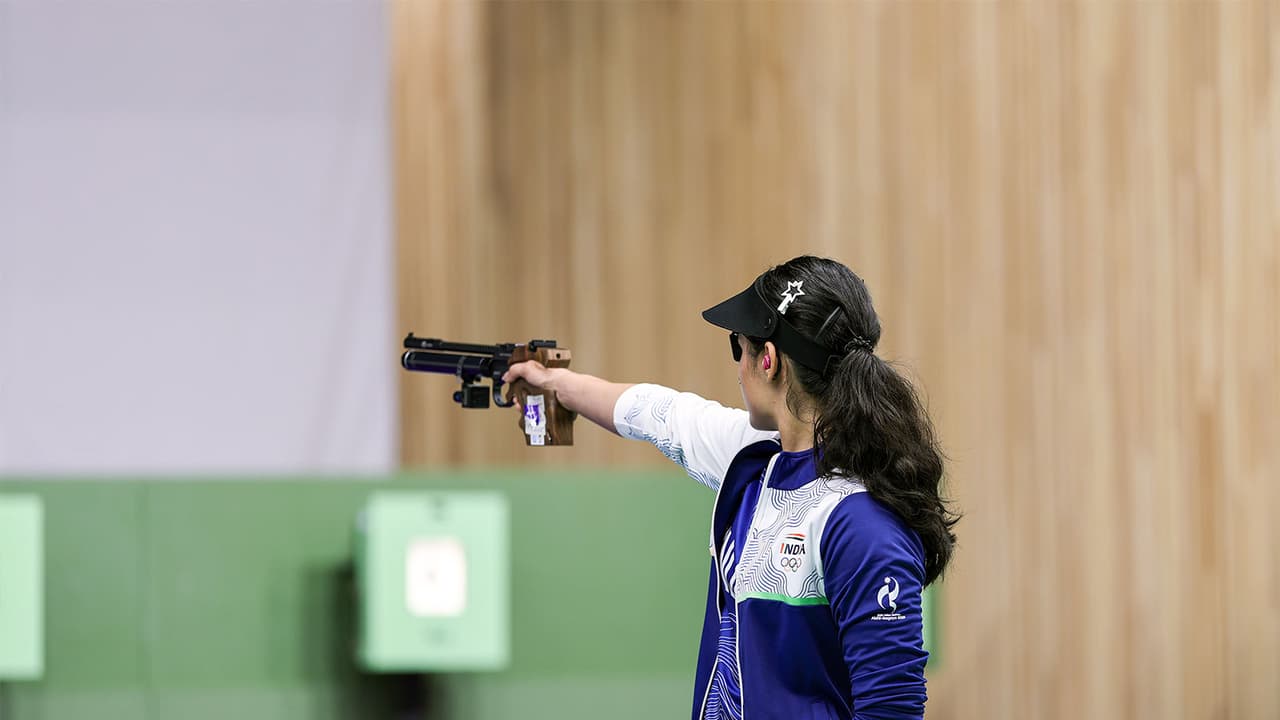 India's Manu Bhaker at the Asian Games 2026 (Photo/ANI) India's Manu Bhaker at the Asian Games 2026 (Photo/ANI)