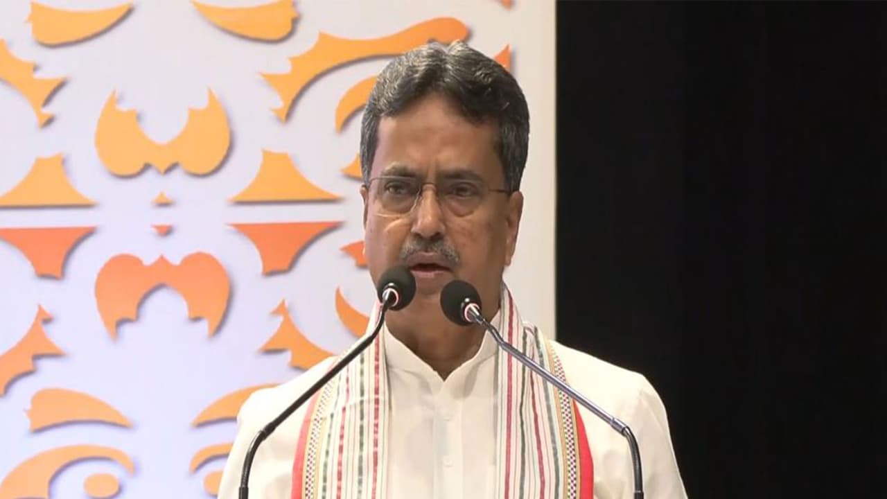 Tripura CM Manik Saha at 6th year of PM SVANidhi programme (Photo/ANI) Tripura CM Manik Saha at 6th year of PM SVANidhi programme (Photo/ANI)