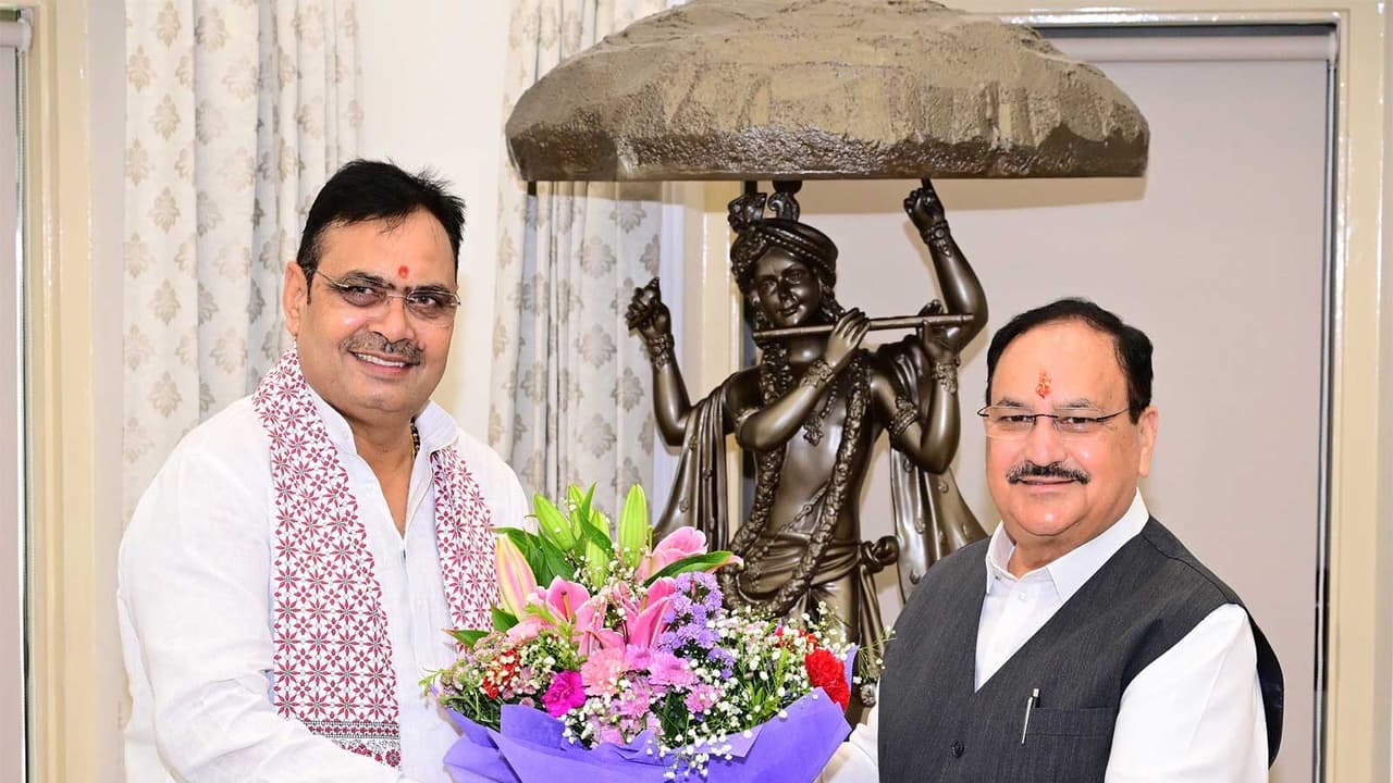 Union Minister JP Nadda meets Rajasthan CM Bhajanlal Sharma (Photo/X/@BhajanlalBjp) Union Minister JP Nadda meets Rajasthan CM Bhajanlal Sharma (Photo/X/@BhajanlalBjp)