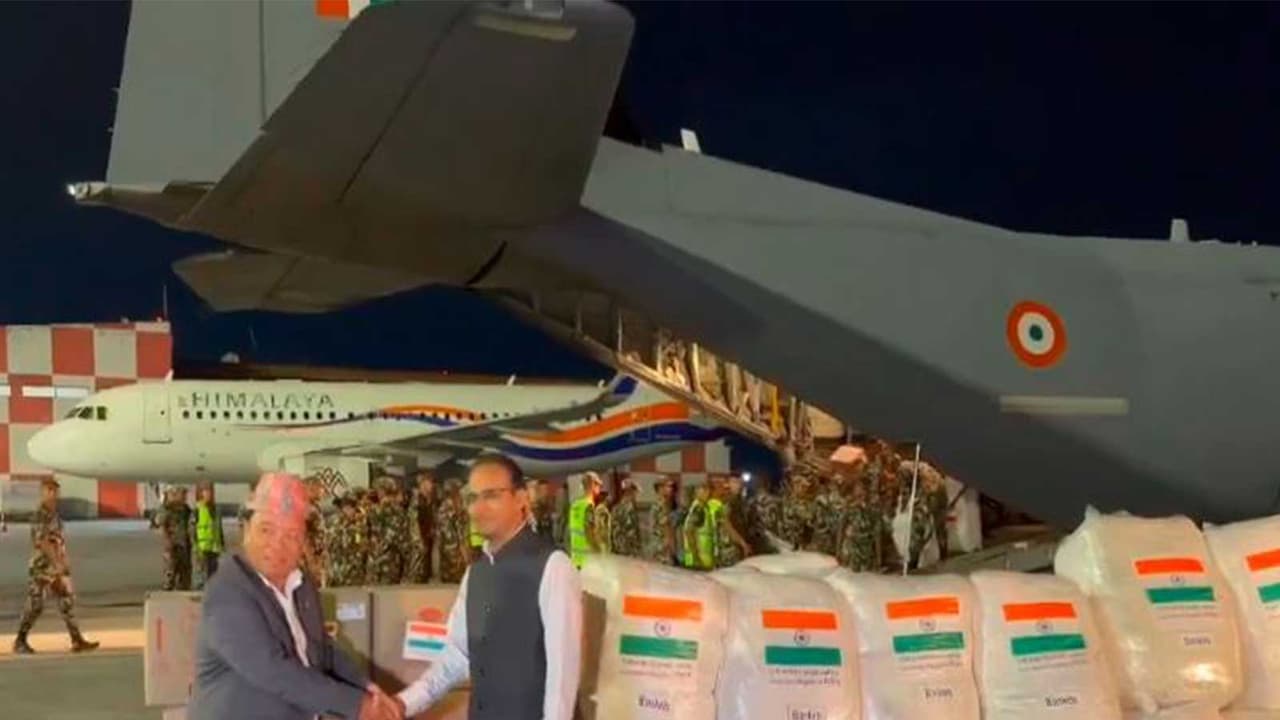 Third flight with Indian assistance arrives in Nepal (Screengrab/ X@MEAIndia) Third flight with Indian assistance arrives in Nepal (Screengrab/ X@MEAIndia)