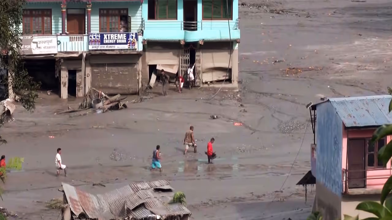 Flash floods in Nepal cause damage to residential areas (Photo/ANI) Flash floods in Nepal cause damage to residential areas (Photo/ANI)
