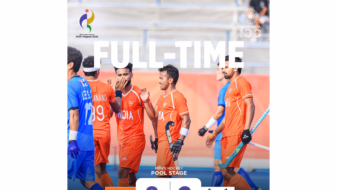 Indian men's hockey team celebrating. (Photo: @TheHockeyIndia X) Indian men's hockey team celebrating. (Photo: @TheHockeyIndia X)