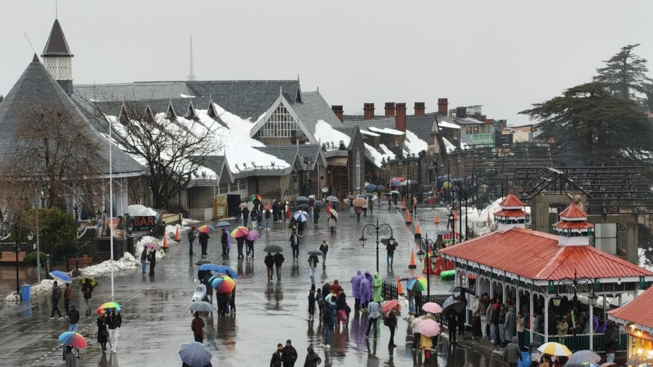 Rain lashes Shimla. (Photo/ANI) Rain lashes Shimla. (Photo/ANI)