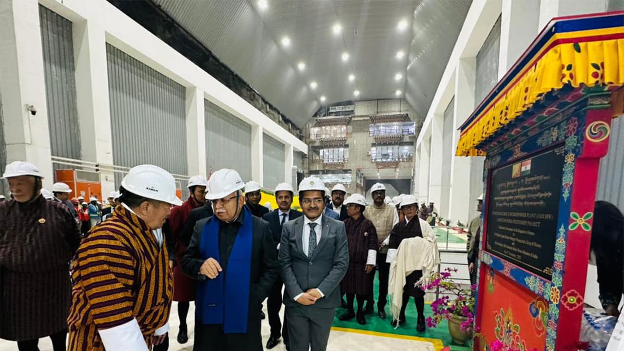 Union Minister Manohar Lal Khattar at Punatsangchhu II Hydroelectric Project alongside Bhutan's Energy Minister Gem Tshering (Photo/X/@mlkhattar) Union Minister Manohar Lal Khattar at Punatsangchhu II Hydroelectric Project alongside Bhutan's Energy Minister Gem Tshering (Photo/X/@mlkhattar)