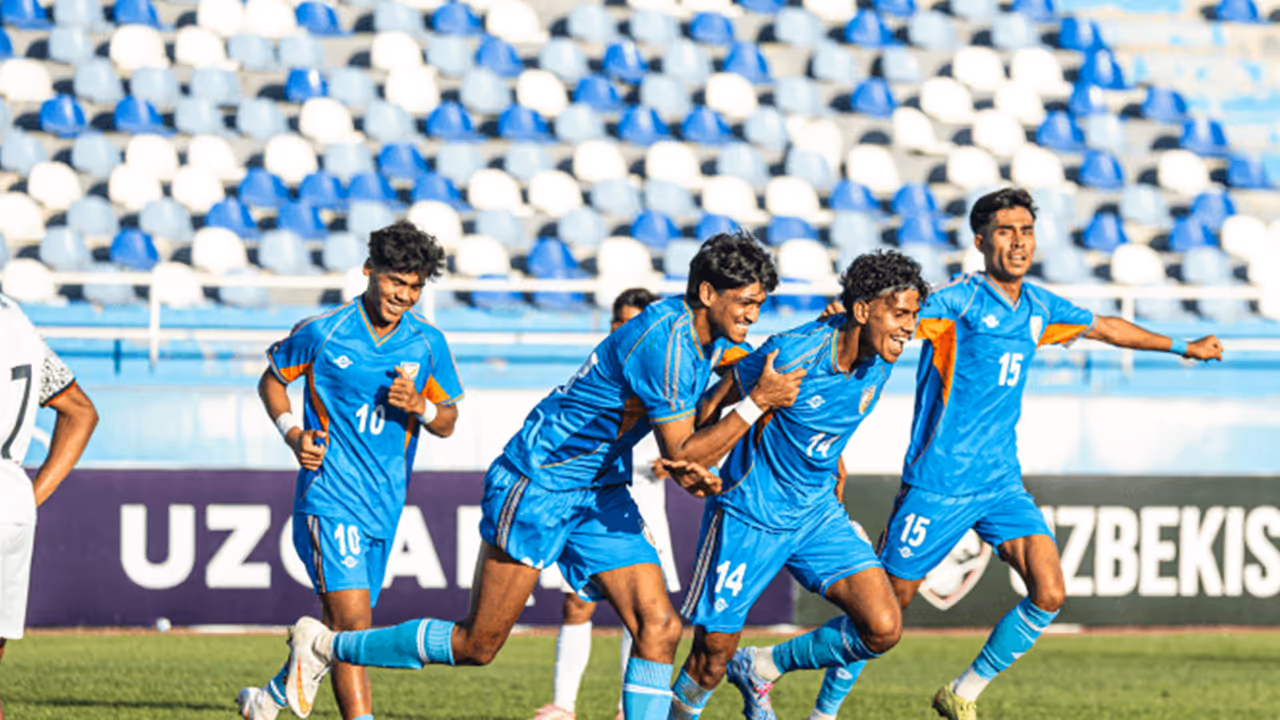 India U20 players celebrating (Photo: AIFF Media) India U20 players celebrating (Photo: AIFF Media)