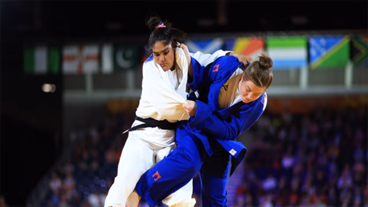 Indian Judoka Tulika Maan (L). (Photo: X/ @Team India) Indian Judoka Tulika Maan (L). (Photo: X/ @Team India)