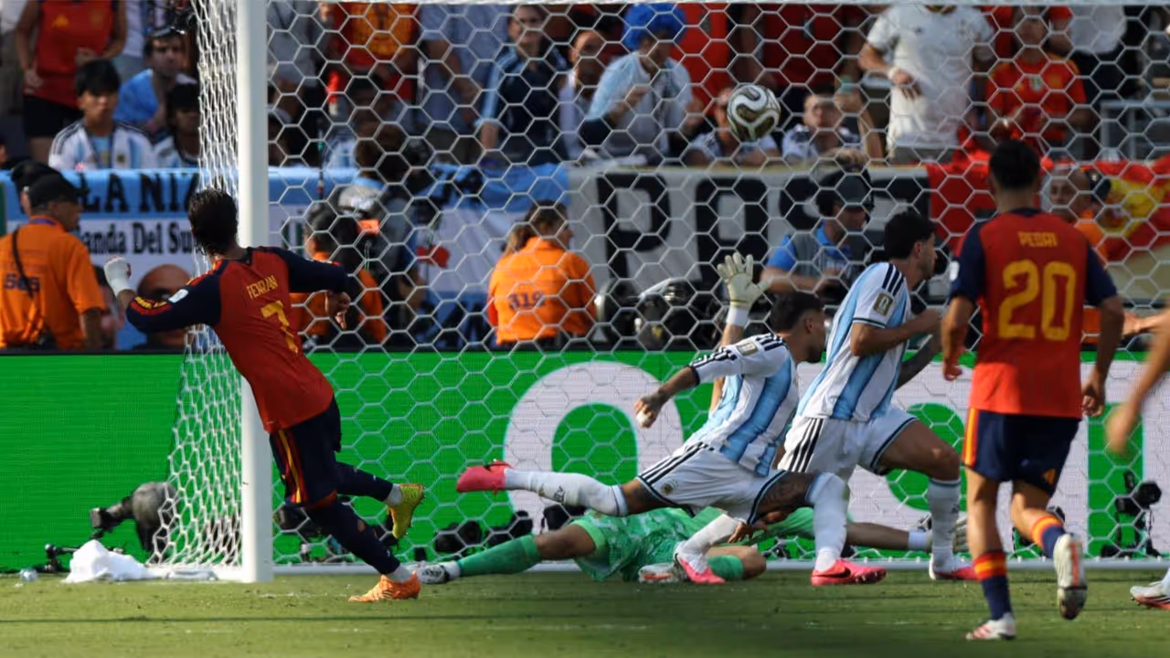 Spanish player Ferran Torres scoring goal against Argentina in FIFA World Cup 2026 final. (Photo: X/ @FerranTorres20) Spanish player Ferran Torres scoring goal against Argentina in FIFA World Cup 2026 final. (Photo: X/ @FerranTorres20)
