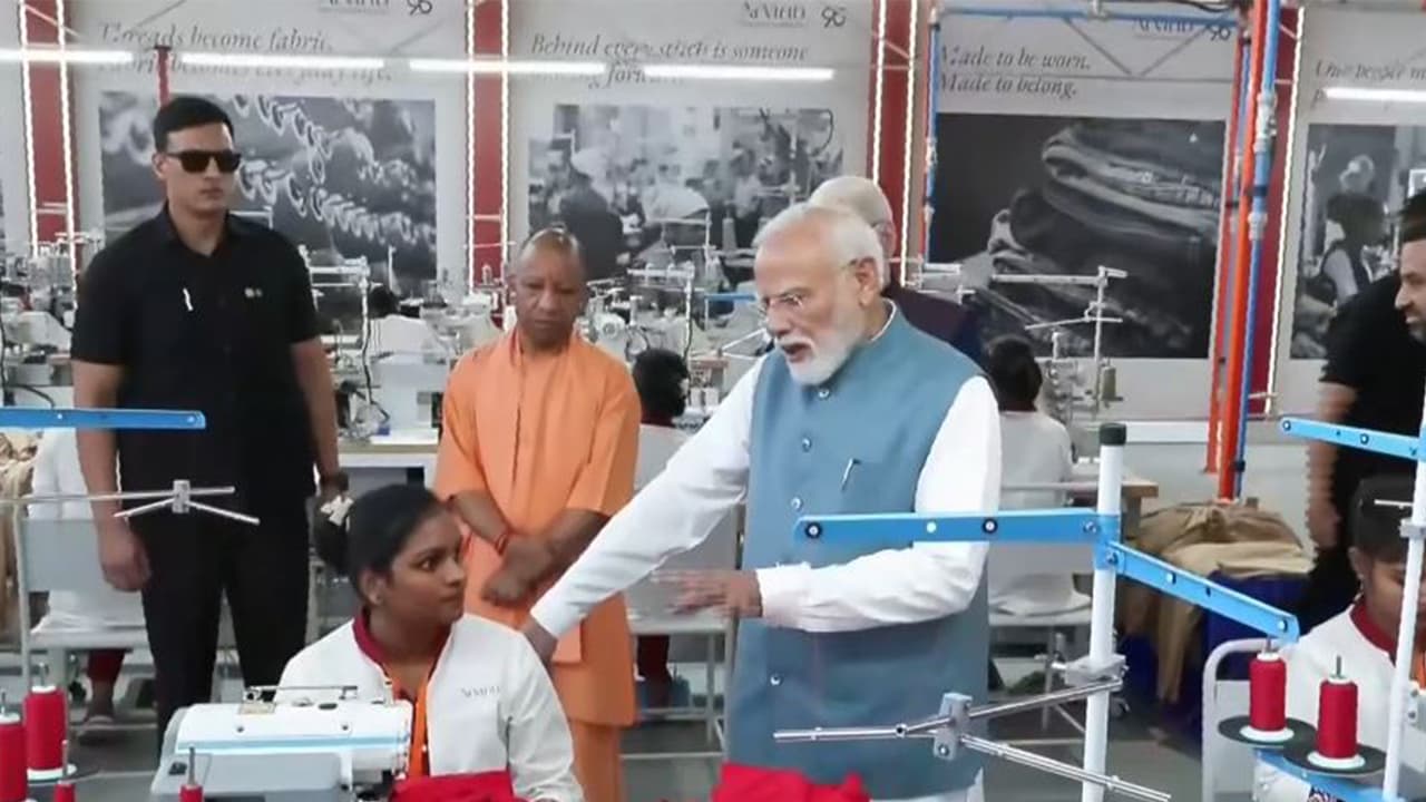 Prime minister Narendra Modi during his visit to Varanasi (Photo/ANI) Prime minister Narendra Modi during his visit to Varanasi (Photo/ANI)