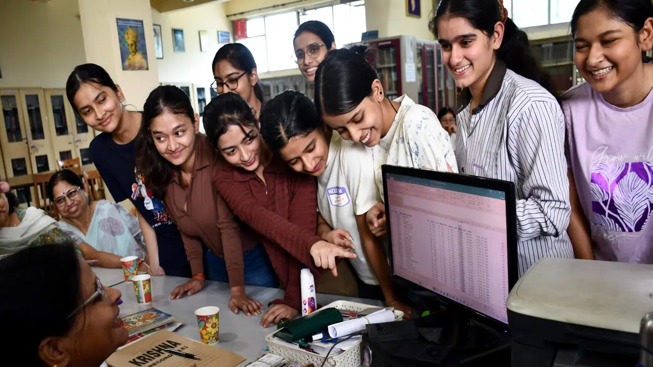 Students check their results after CBSE announcement (File photo/ANI) Students check their results after CBSE announcement (File photo/ANI)