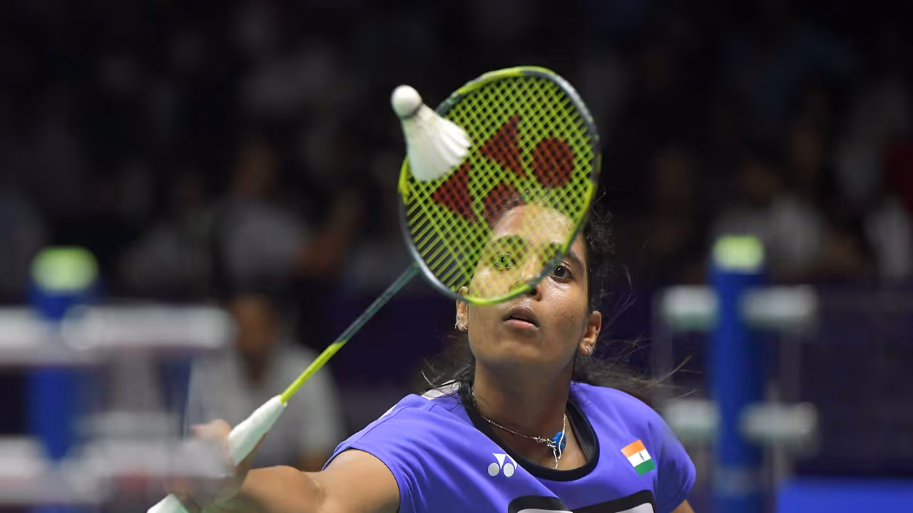 India's Treesa Jolly in action (Photo: ANI) India's Treesa Jolly in action (Photo: ANI)