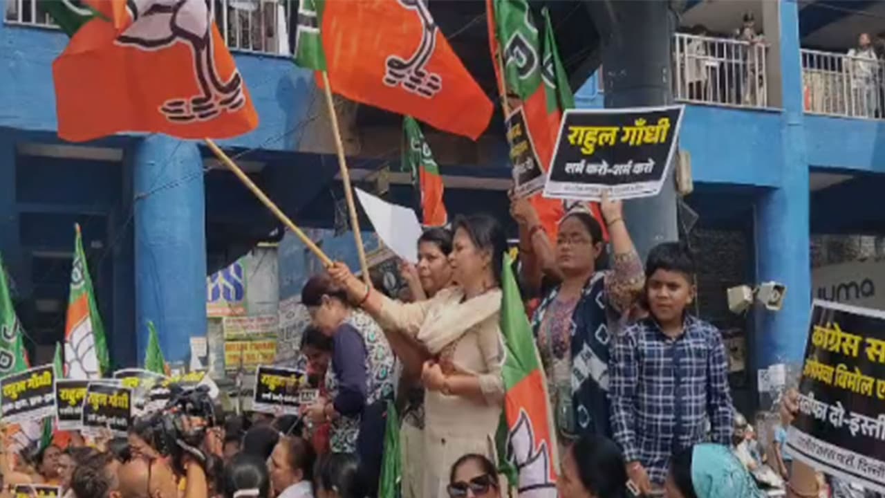 Delhi BJP Mahila Morcha workers detained during protest (Photo/ANI) Delhi BJP Mahila Morcha workers detained during protest (Photo/ANI)