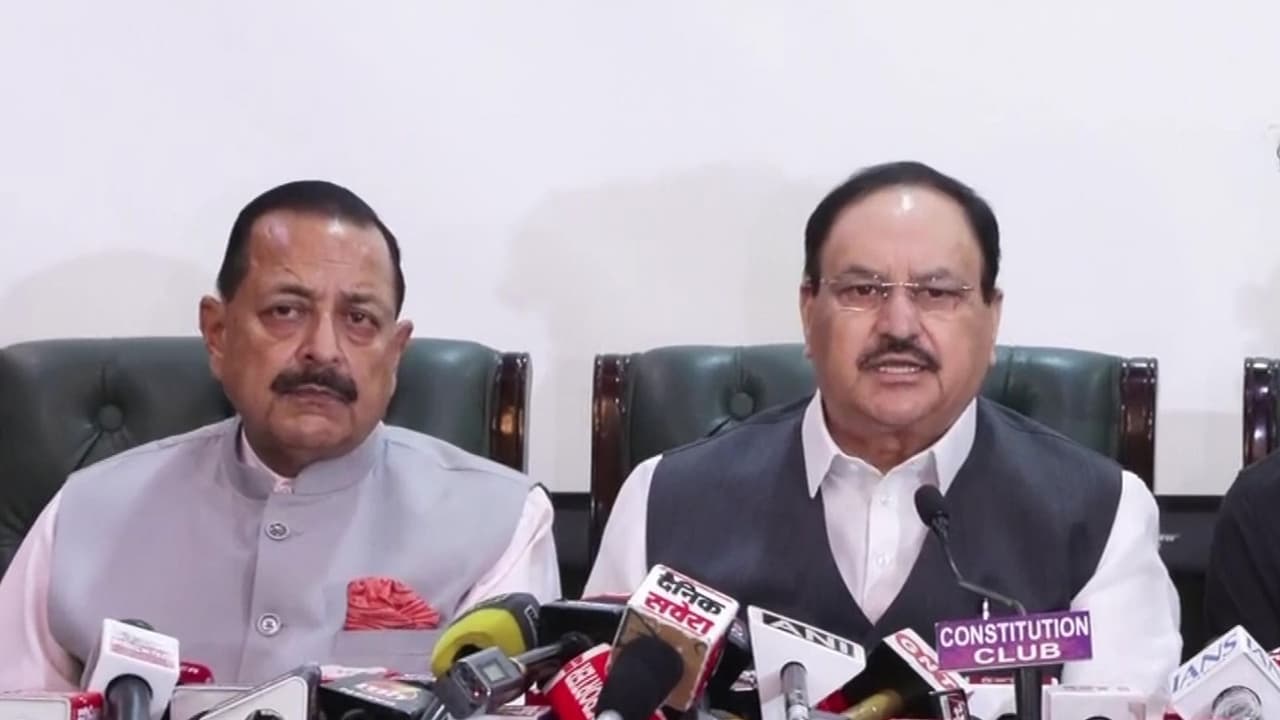 Union Ministers Jitendra Singh and JP Nadda (Photo/ANI) Union Ministers Jitendra Singh and JP Nadda (Photo/ANI)