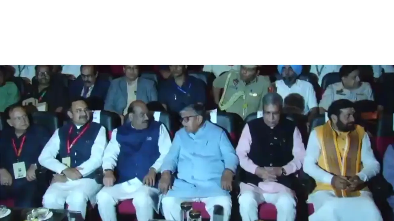 Lok Sabha Speaker Om Birla, Haryana Governor Professor Ashim Kumar Ghosh, Punjab Governor Gulab Chand Kataria, and Haryana Chief Minister Nayab Singh Saini (Photo/ANI) Lok Sabha Speaker Om Birla, Haryana Governor Professor Ashim Kumar Ghosh, Punjab Governor Gulab Chand Kataria, and Haryana Chief Minister Nayab Singh Saini (Photo/ANI)