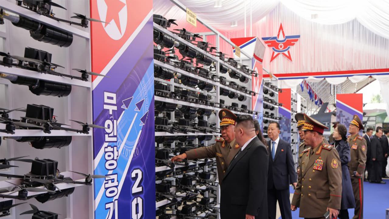 Kim Jong un witnesses AI powered drone technology (Photo/Korean Central News Agency (KCNA)) Kim Jong un witnesses AI powered drone technology (Photo/Korean Central News Agency (KCNA))