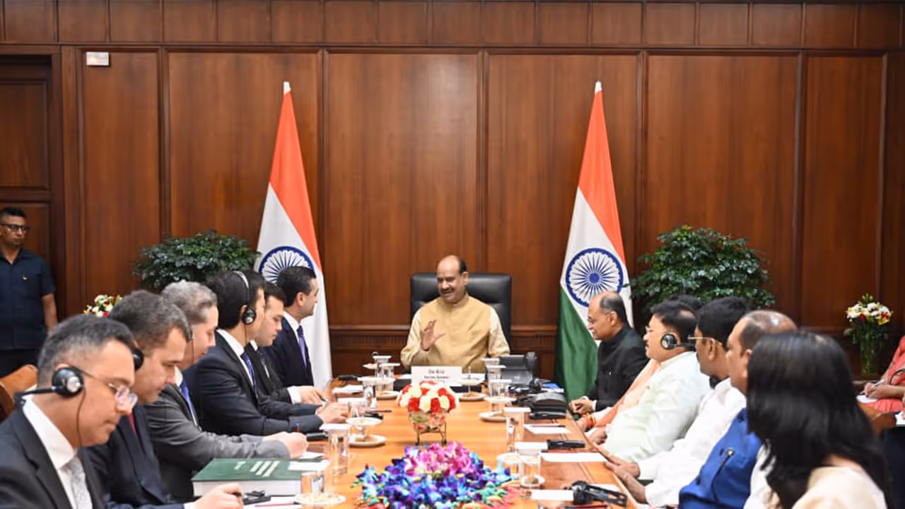 Lok Sabha Speaker Om Birla meets Uzbekistan’s Foreign Minister Bakhtiyor Saidov (Photo/ Lok Sabha Secretariat) Lok Sabha Speaker Om Birla meets Uzbekistan’s Foreign Minister Bakhtiyor Saidov (Photo/ Lok Sabha Secretariat)
