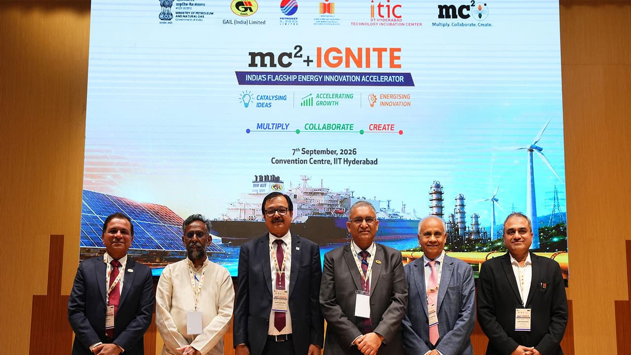 Officials at the MC²+ IGNITE Hyderabad Connect at IIT Hyderabad (Photo/GAIL) Officials at the MC²+ IGNITE Hyderabad Connect at IIT Hyderabad (Photo/GAIL)