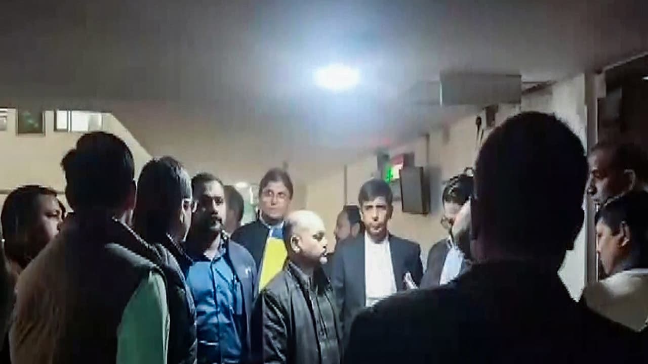 Al Falah Group Chairman Jawad Ahmed Siddique produced before Saket court (Photo/ANI) Al Falah Group Chairman Jawad Ahmed Siddique produced before Saket court (Photo/ANI)