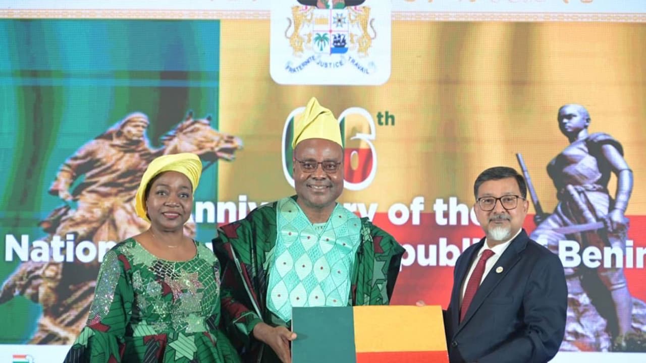 Secretary (Economic Relations) Sudhakar Dalela participates as Chief Guest at the National Day celebrations of Benin (Photo/X@MEAIndia) Secretary (Economic Relations) Sudhakar Dalela participates as Chief Guest at the National Day celebrations of Benin (Photo/X@MEAIndia)