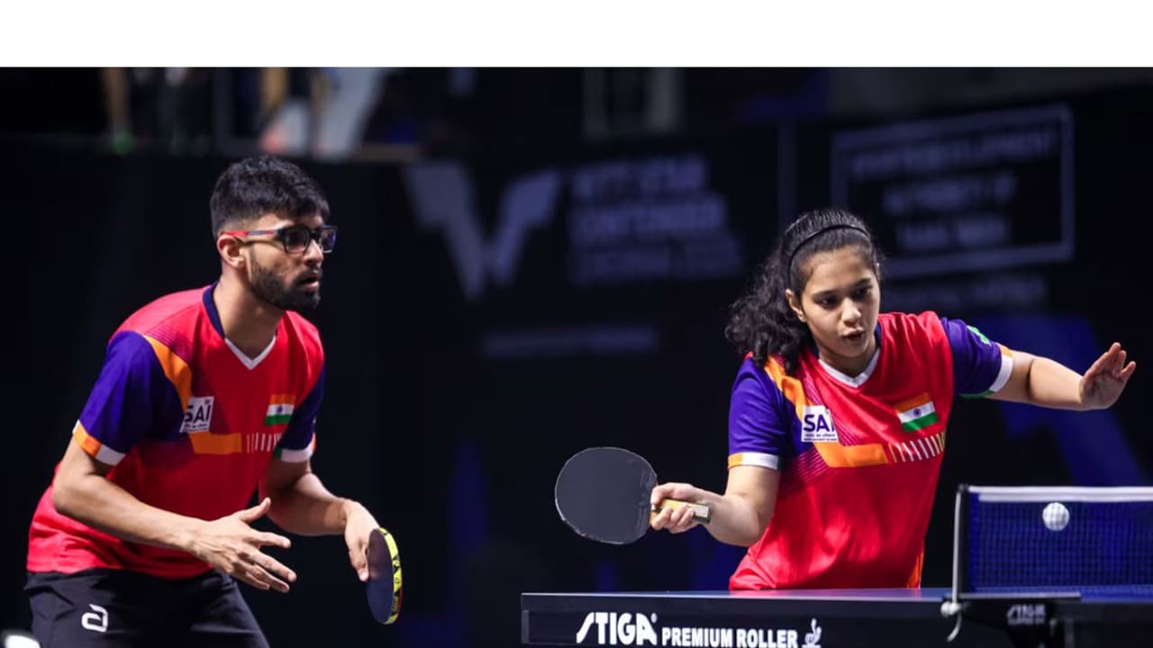 Diya Chitale and Manush Shah. (Photo: WTT Star Contender Chennai/Olympics.com) Diya Chitale and Manush Shah. (Photo: WTT Star Contender Chennai/Olympics.com)