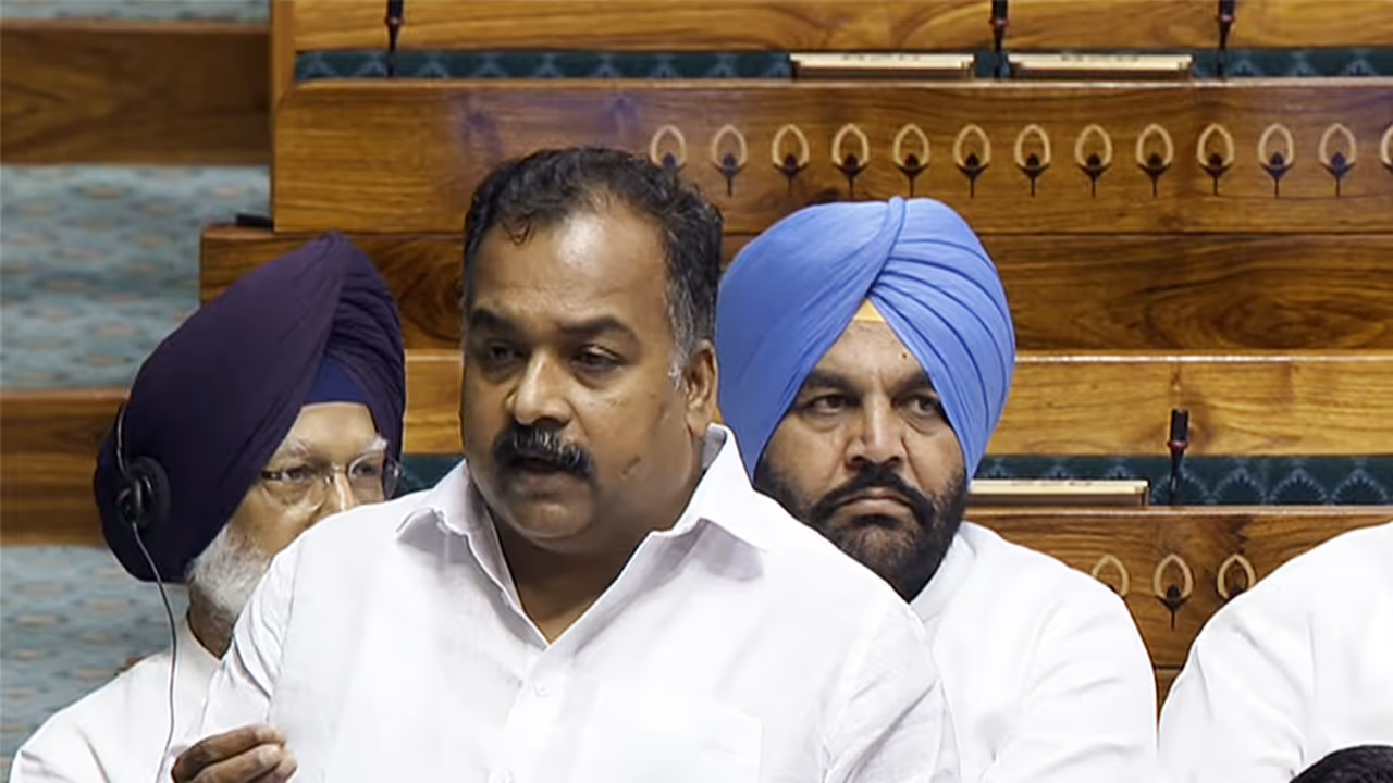 Congress MP Manickam Tagore in Parliament (Photo/ANI) Congress MP Manickam Tagore in Parliament (Photo/ANI)