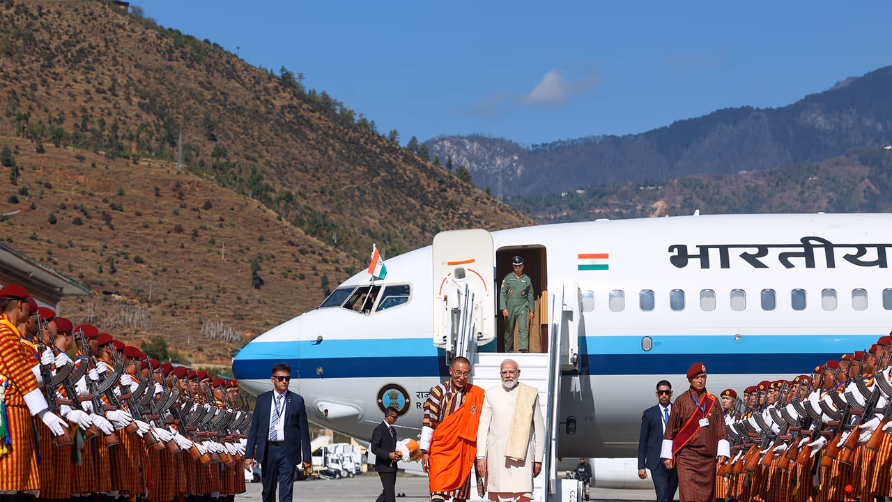 PM Modi arrives in Bhutan for two day visit (Photo/X@Narendramodi)