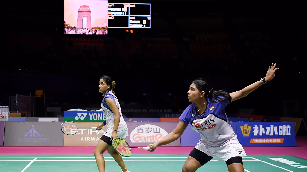 Indian shuttlers Treesa Jolly and Gayatri Gopichand. (Photo: ANI) Indian shuttlers Treesa Jolly and Gayatri Gopichand. (Photo: ANI)