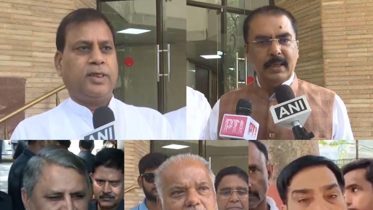 Bihar BJP President Sanjay Saraogi, Bihar Ministers Vijay Kumar Choudhary, Shrawon Kumar, Ram Kirpal Yadav and JD(U) leader Santosh Nirala (Photo/ANI) Bihar BJP President Sanjay Saraogi, Bihar Ministers Vijay Kumar Choudhary, Shrawon Kumar, Ram Kirpal Yadav and JD(U) leader Santosh Nirala (Photo/ANI)