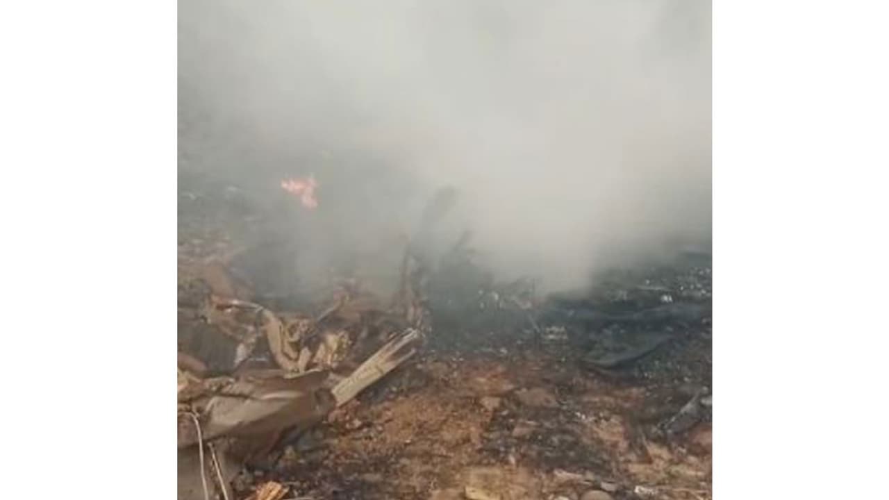 Visual from the crash site (Photo/ANI) Visual from the crash site (Photo/ANI)