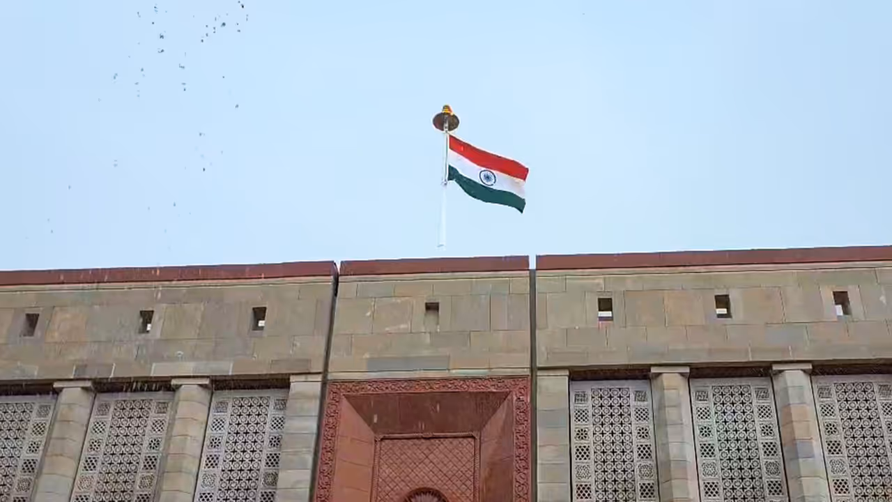 A view of the National flag over the Parliament House building (File Photo/ANI) A view of the National flag over the Parliament House building (File Photo/ANI)
