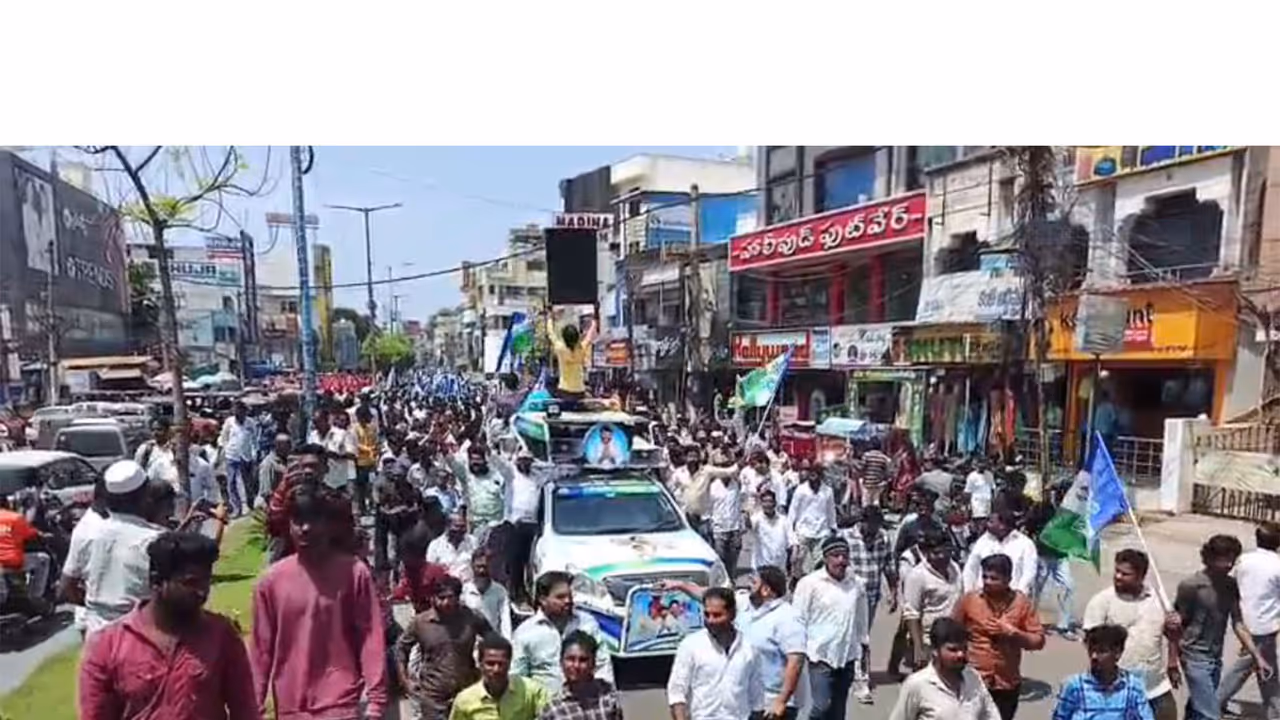 YSRCP leaders held a protest rally in Nellore (Photo/ANI) YSRCP leaders held a protest rally in Nellore (Photo/ANI)