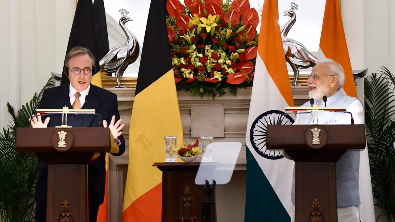 Prime Minister Narendra Modi and Belgian Prime Minister Bart De Wever address the media after their bilateral meeting in New Delhi (Photo/ANI) Prime Minister Narendra Modi and Belgian Prime Minister Bart De Wever address the media after their bilateral meeting in New Delhi (Photo/ANI)